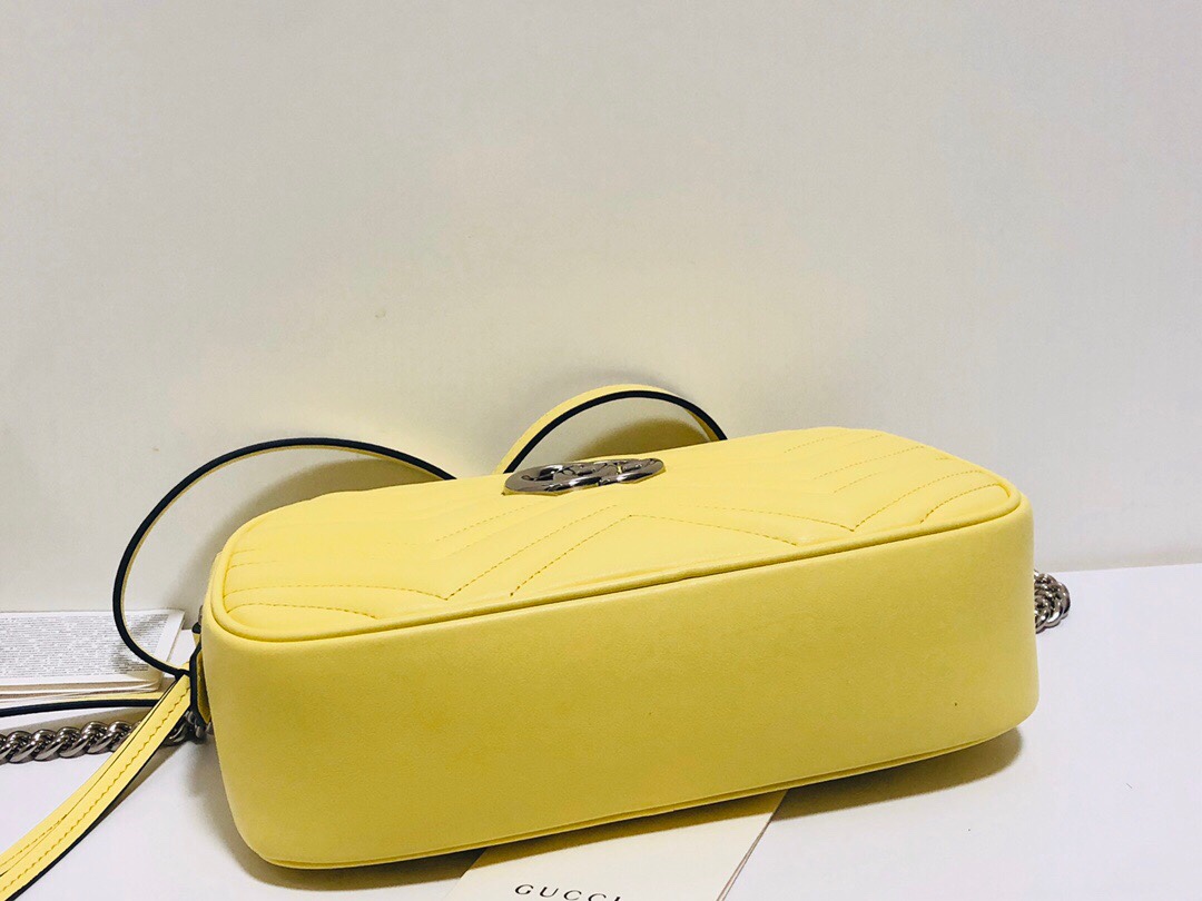 Gucci GG Marmont Small Matelasse Shoulder Bag 447632 Yellow